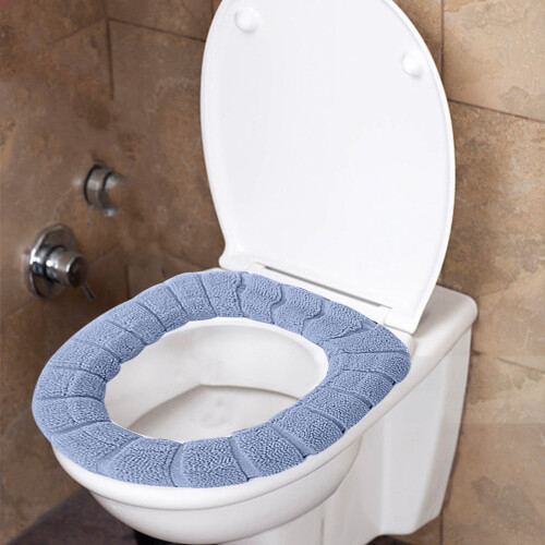 Coussin de siège de toilette d'hiver en peluche, lavable et réutilisable 2