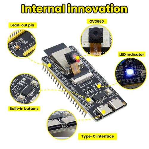 N16R8 ESP32-S3 CAM Board with OV3660 Camera Module, Type-C USB Cable, 1-3PCS WiFi  Development Board 2