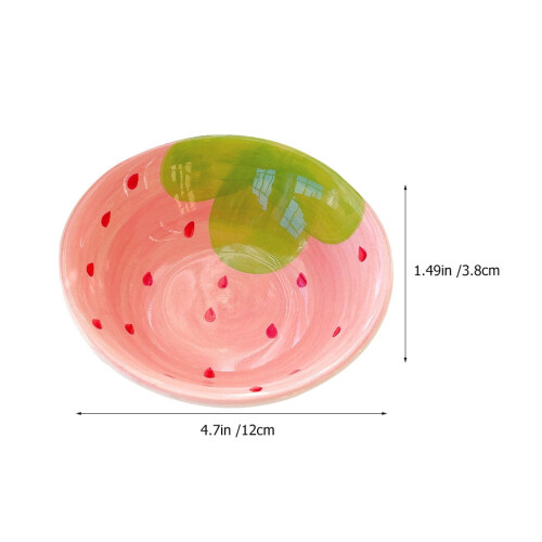 Ceramic Fruit-Printed Bowl and Spoon Set 1