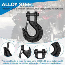 64in Plow Strap with 1/4" Hook for ATV UTV Winch, Heavy Duty ATV Snow Plow Lift Strap for Standard or Wide Winches