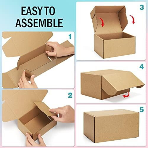 Κουτιά Αποστολής7x5x2 ίντσες Καφέ Μικρά Κουτιά Αποστολής25 τεμαχίων από χαρτόνι 2
