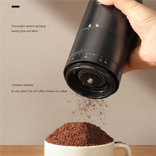Electric Coffee Bean Grinder Rechargeable Automatic Grinder Portable Coffee Grinder with Ceramic Core 2