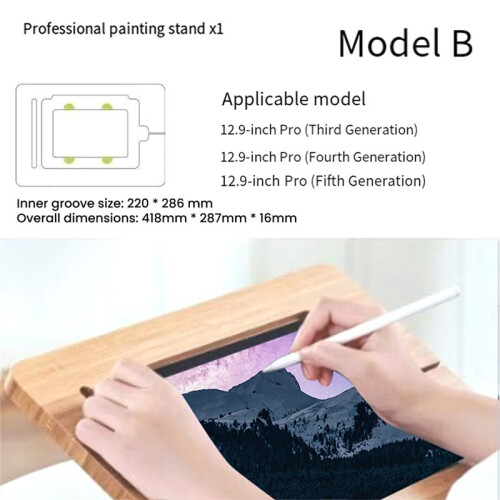 Suporte de Bambu Ajustável com Design Dobrável Multiângulo para Desenho, Compatível com Materiais de Escritório de Mesa de 11 e 12,9 Polegadas B 1