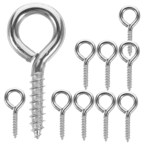 10 Pcs I Hooks Fixed Cable Wires Cable Fixing Hooks 5.00X2.20X0.60CM Silver 2