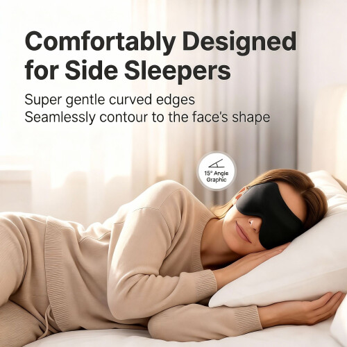 3D Sleep Mask 100% Light Blocking Comfort Adjustable Strap Night Travel Rest Essential 2