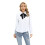 Damebluse med knapper og lange ermer, bluse med sløyfe 5