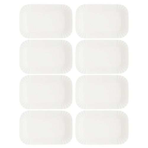 100Pcs Rectangular White Paper Cake Plates for Safe and Service 2