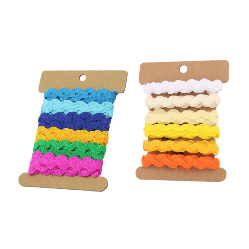 2 τεμάχια Rick Rack Trim Κορδέλες DIY Χειροτεχνίες Διακόσμηση Ρούχων 8 χιλ. 2