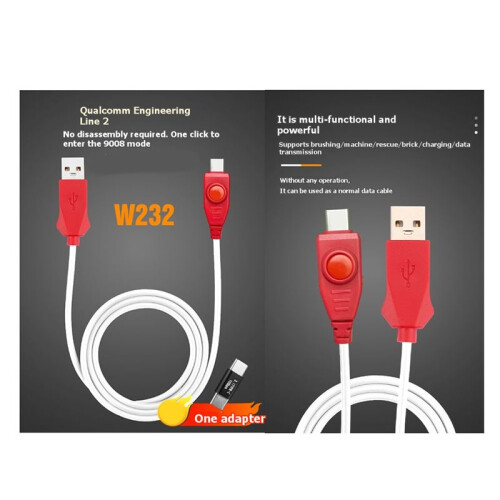 W232 Engineering Cable Compatible with  and  One-Click Access to 9008 Firmware Via Type-C Port Ultra-Efficient 1m 2