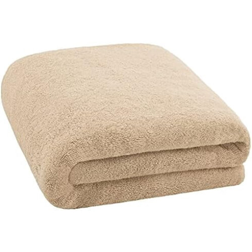 Drap de bain en coton beige extra large 101,6 x 203,2 cm 2