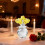 Crystal Blue Rose Ornament in Glass Vase 3