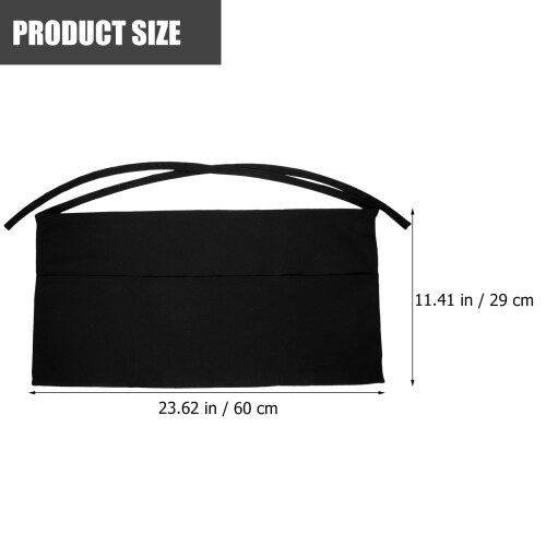Schwarze Kellnerschürze aus Baumwoll-Polyester-Mischgewebe mit Taschen 1