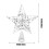Lighted Star Tree Topper Metal Iron Silver Built-in Lights 3