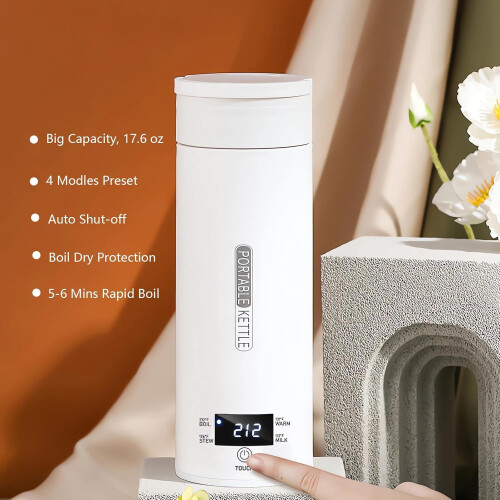 Φορητός ηλεκτρικός βραστήρας 500 ml, 4 ρυθμίσεις θερμοκρασίας, αυτόματη 2