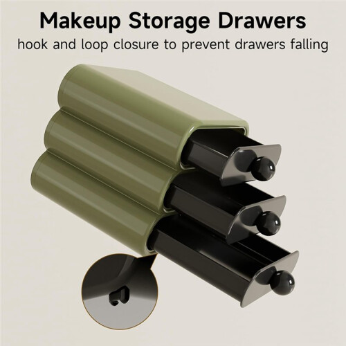 3-Drawer Storage Organizer, Compact Vanity Drawer Organizer Set for Makeup,Storage Box for Bathroom, Dorm, Desk, Office
