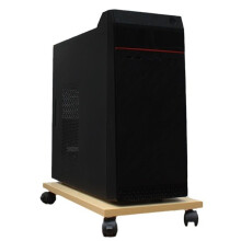Computer Tower Stand Wood PC Holder Under Desk Mobile Cart 4 Wheel for Floor Carpet Tower Case Printer Potted Planter