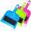 Desktop Small Dustpan Set Blue Plastic 3Set 7.7x5.1x1.0in 3