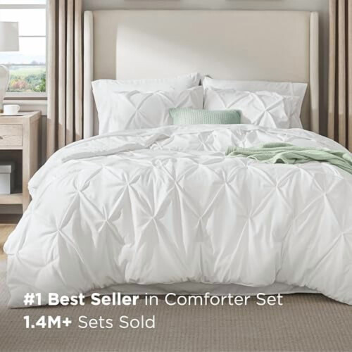 Queen White Comforter Set 7-Piece All-Season 1