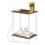 Side Table with Charging Station Walnut White 2-Tier 7