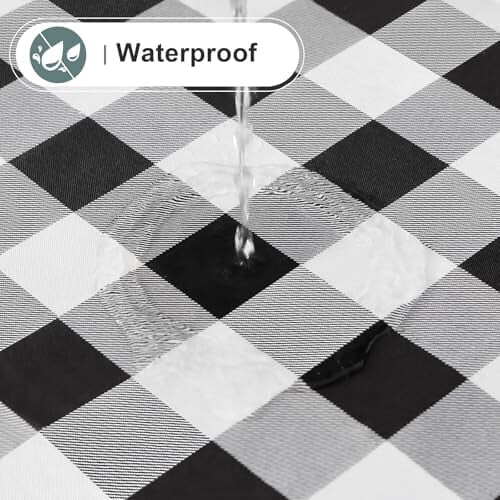 Round Waterproof Vinyl Tablecloth with Flannel Back, 70" 1