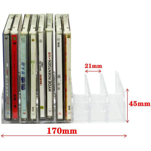 Clear Acrylic DVD Storage Box – Stackable CD/DVD Holder, Holds 14 Standard CD Cases, Compatible with DVD & CD 1
