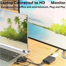 VGA-zu--Kompatibler Konverter-Adapter, 1080p-VGA-Stecker auf -Kompatible Buchse, Adapterkabel mit 3,5-mm-Audioausgang
