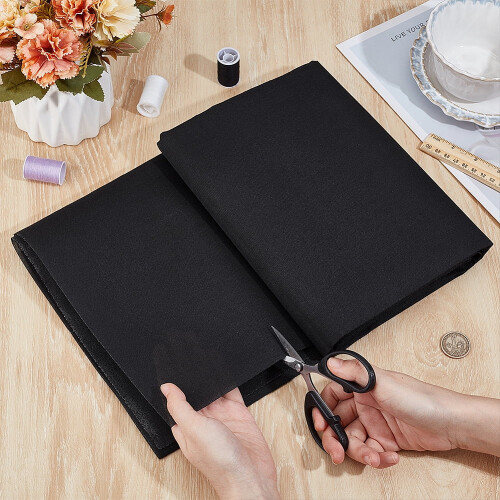 Entretela preta de 39,3 x 44,8 polegadas, tecido plano com aplicação termocolante em um lado, ideal para forro de blusas. 2