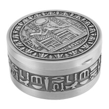 Scatola per gioielli in ottone vintage con interno in velluto, 7,2x3,5 cm