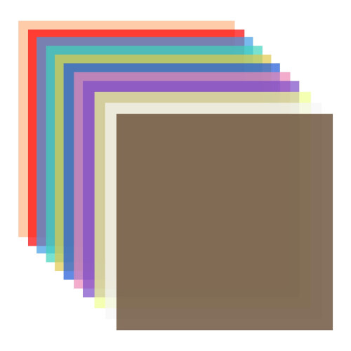 Conjunto com 30 filtros de LED coloridos de 30x30 cm (12x12 polegadas), 11 cores cada – Compatíveis com luzes de estúdio de LED. 2