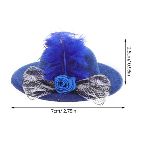 6Pcs Tiny Hats for Crafts Polyester Dome Shape Decorative Miniature Accessory 7x2.5in 1