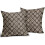 Kussensloop met blauwgroene blokprint, 18x18 inch, polyester 2
