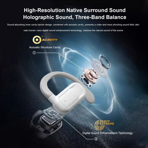 Écouteurs de traduction Bluetooth 5.3 noirs 1