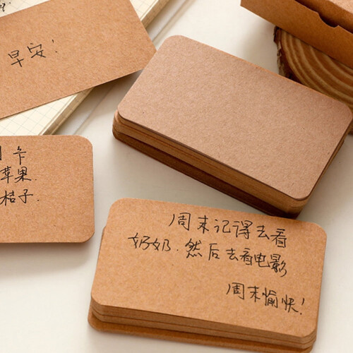 Κενές κάρτες μηνυμάτων μπεζ kraft paper 4pack 1