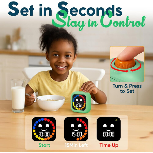 Digital Visual Timer for Kids – Rechargeable 99-Min 2