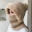 Women's Windproof Knitted Hat and Scarf Set Fleece Lined 7