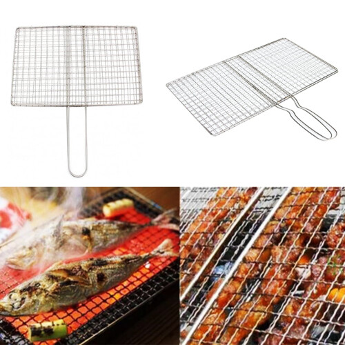 Stainless Steel BBQ Grill Net with Handle 1