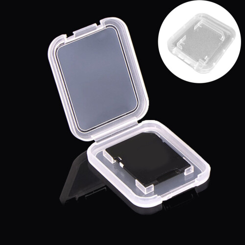 Single Card Small White Box Shell, Clear Plastic Sd/Sdhc/Sdxc/Secure Digital Memory Card Case Holder Compatible for Memory Card, 10*Storage Box 1
