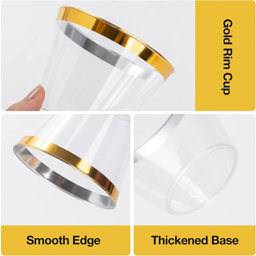 Gold Plastic Cups 9 oz 100 pcs 2