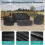 Conjunto de 4 capas impermeáveis para móveis de jardim com tiras à prova de vento e cordão – Compatível com sofá, cadeiras e mesa de centro 4