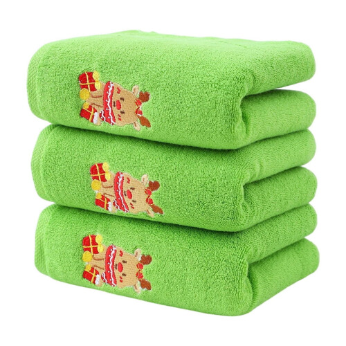 Ensemble de serviettes de bain de Noël en coton brodé (3 pièces) 1