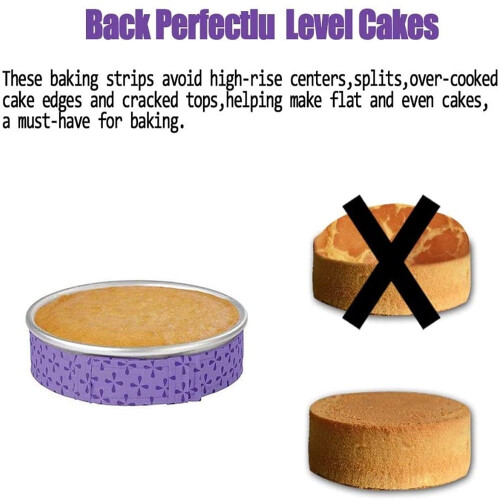 4-Piece Bake Even Strips, Super Absorbent Thick Cotton Cake Pan Strips for Even Baking 2