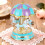 YEAHIBABY Rotating Carousel Music Box with Multicolor LED Light Table Centerpiece 4
