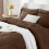 Σετ παπλωμάτων Queen-Size Brown – Κρεβάτι 7 τεμαχίων σε τσάντα, Πολυτελές μαλακό σετ για 3