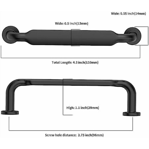 Kitchen Cabinet Handles Matte Black 3.75 Inch 10 Pack 1