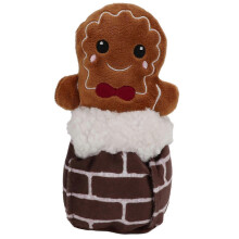(As show, One size) Festive Gingerbread Man Dog Toy - Christmas Squeaky Plush for Holiday Cheer