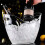 Balde de gelo transparente com alça e 2 pás para vinho e 5