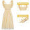 Abito grembiule vintage da donna a quadretti in cotone con 2