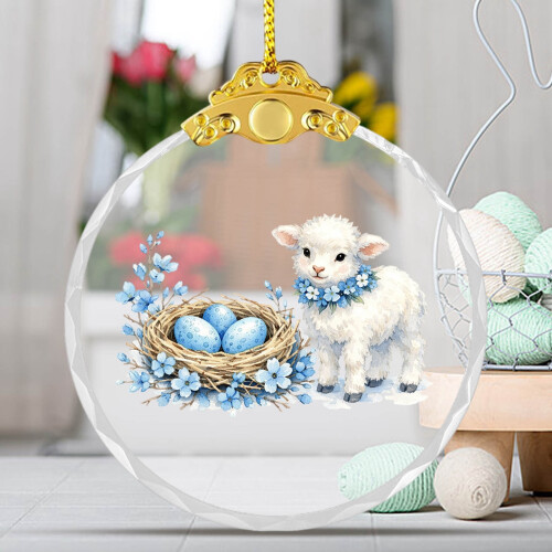 Golden Easter Glass Pendant 2.68 inch 2