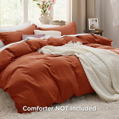 Σετ παπλωματοθήκης Terracotta Twin/Twin XL – 2 τεμάχια, προπλυμένα μαλακά κλινοσκεπάσματα 1