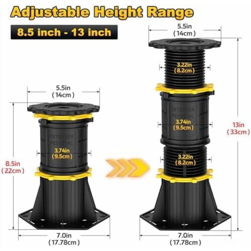 Pieds de support de lit réglables 8,5–13 po (4 pièces) 1